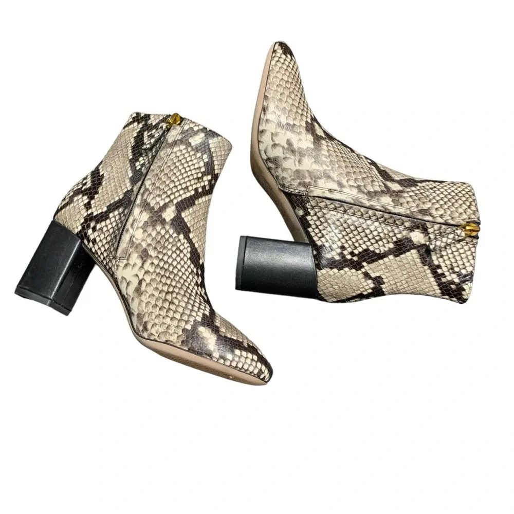 Tory Burch Brooke 70mm Snake Print Bootie Warm Roccia SZ 6 Designer Mob Wife